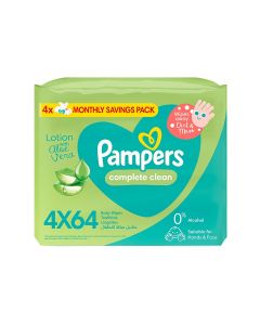 Complete Clean Baby Wipes with Aloe Vera Lotion , 4 Packs, 256 Count