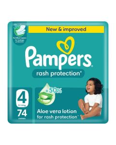 Rash Protection Size 4 Taped Diapers 9-14 Kg Giant Pack 74 Count
