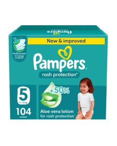 Aloe Vera Taped Diapers Size 5 Mega Box 104 Count