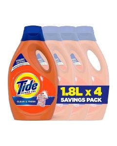 Power Gel Laundry Detergent Clean And Fresh Scent 1.8L Pack of 4