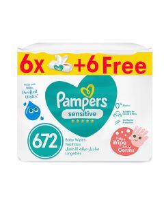 Sensitive Protect Baby Wipes for Hands and Face, 12 Packs, 672 Count