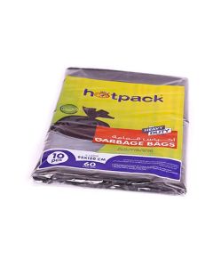 Hotpack Heavy Duty Black Garbage Bags 95cmx120cm -10 Pcs Black 95x120cm