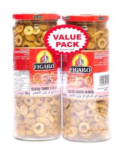 Sliced Green Olives 450grams Pack of 2