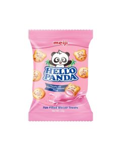 Hello Panda Strawberry Filled Biscuits Fun Crunchy Snack with Creamy Strawberry Filling-32g 32grams