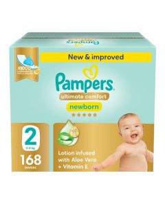 Premium Care Taped Diapers Size 2 Mega Box 168 Count