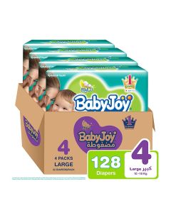 Baby Diapers, Size 4, 10 - 18 Kg, 128 Count (32 x 4) - Large