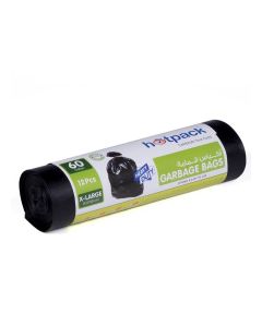 12-Piece Heavy Duty Garbage Bags X-Large 60 Gallon Black 95x120cm