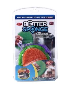 3-Piece Dish Washing Cleaner Set Blue/Green/Red