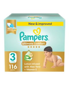Ultimate Comfort Size 3 Taped Diapers 6-10 Kg Giant Pack 116 Count