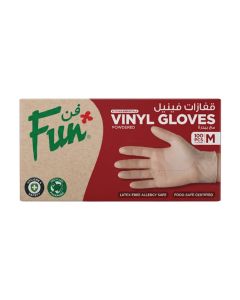 Vinyl Powdered Disposable Gloves, 100 Count Medium White Medium