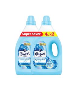 Fabric Softener Spring Dew For Fresh And Soft Clothes Pack Of 2 4Liters
