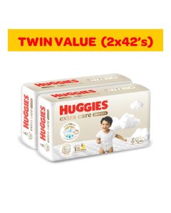 Huggies Extra Care Baby Diapers, Size 6 (15+ kg), Twin Jumbo Pack, 84 Diapers