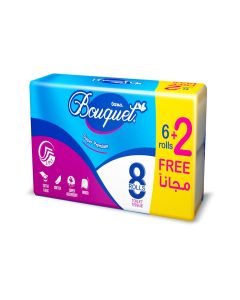 Toilet Paper, 3Ply, Rolls Pack of 8 White