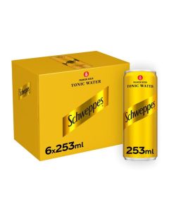 Tonic Water Carbonated Drink Can 253ml Pack of 6