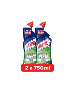 Harpic Active Fresh Pine Toilet Cleaner, 750ml x2