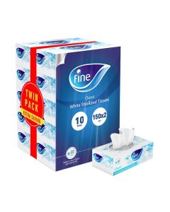 Pack Of 10 Classic Sterilized Facial Tissues White 23.8x8.4x11.8cm