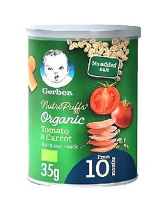 Organic NutriPuffs Tomato And Carrot Chips Tomato 35grams