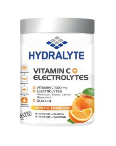 Vitamin C Electrolyte Powder Hydration Drink Mix Orange Flavor Jar 200grams