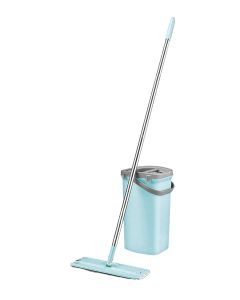 Microfiber Flat Mop And Bucket System With Pad Tiffany/Grey 8Liters
