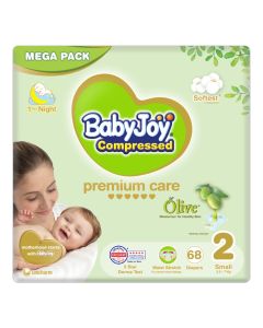 Olive Tape Diaper, Size 2, Small, 3.5-7 Kg, Mega Pack, 68 Diapers