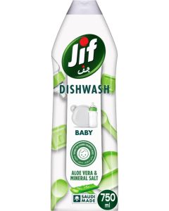 Baby Dishwashing Liquid, Mild On Hands, Aloe Vera And Mineral Salt, Suitable for cleaning Children's Dishes, 750ML White