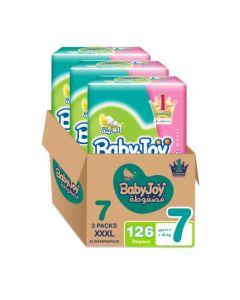 Compressed Diamond Pad Diaper, Size 7, Junior 3XL, 18+ Kg, Giant Box, 126 Diapers