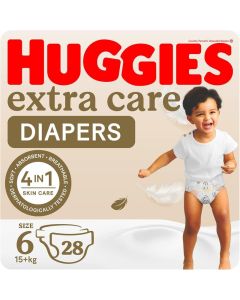 Huggies Extra Care Baby Diapers, Size 6 (15+ kg), Value Pack, 28 Diapers
