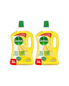 Dettol Antibacterial Floor Cleaner Fresh Lemon Scent, 3L x 2 3Liters
