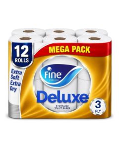 Deluxe Toilet Paper, 12 Rolls White