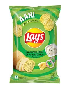 American Style Cream And Onion Chips Indian Import 80grams