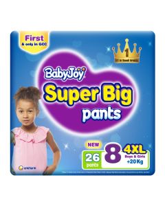 Pants Diapers, Size 8, 20+ Kg, 26 Count - 4XL, Boys And Girls