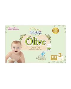 Olive Mega Pack Medium Diapers, 6 -12 Kg, 56 X 2, 112 Count