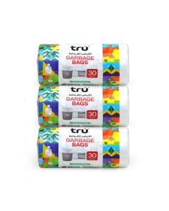 Pack of 3 - Garbage Bags Compact Roll White10 Gallon, 54x60cm, Small (Office bins) - 30 bags x 3 white