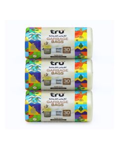 Pack of 3 - Vanilla Scented Garbage Bags Compact Roll, 10 Gallon, 54x60cm, Small (Office bins) - 30 Bags x 3 beige