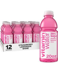 vitaminwater Shine Strawberry Lemonade Zero Sugar Flavored Water Beverage 20 fl oz Bottles 12 Pack
