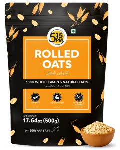 5:15PM Rolled Oats 500g / Rolled Oats Gluten Free for Weight Management / Healthy Cereal Breakfast / 100% Natural Wholegrain / Rich in Beta Glucans – 500g