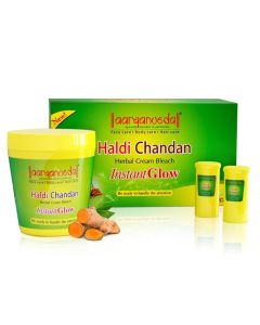 Aryanveda Haldi Chandan Herbal Bleach Cream 250g for face and body Radiant Skin Natural Glowing Fairness Tan Removal Glowing Skin Beautiful Skin Suitable for All Skin Types For Men and Women