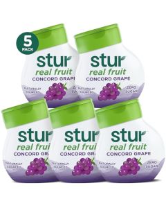 Stur Liquid Water Enhancer Concord Grape Naturally Sweetened High in Vitamin C Antioxidants Sugar Free Zero Calories Keto Vegan 5 Bottles Makes 120 Drinks