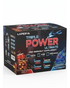 Triple Power Ultimate Energy Drink, Cola & Blue Raspberry Flavor Variety Box, Ready to Drink Cans