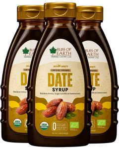 Bliss of Earth USDA Organic Date Syrup, 100% Natural Sweetener, Vegan & KETO Date Molasses, 3X400g