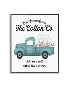 Stupell Industries Toilet Paper Cotton Co Delivery Truck Bathroom Word Design Framed Giclee Art Design By Artist Lettered and Lined