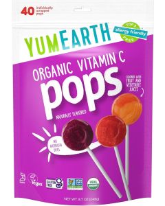YumEarth Organic Vitamin C Lollipops - 40 Count