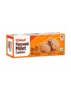 Weleet Flaxseed Millet Digestive Cookies / Healthy Home & Office Snack / Free of White Sugar & White Flour / 100% Natural & Healthy / 90 g