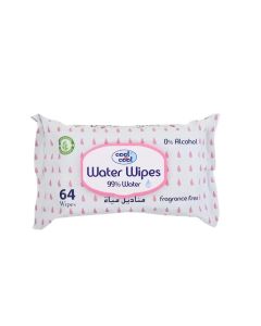 Cool and Cool Fragrance Free Ultra Sensitive Water Wipes With 0 percent Alcohol- 64 Wipes