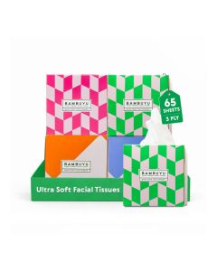 Bamboo 3 Ply Facial Tissues Cubes 65 Sheets