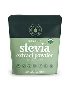 Organic 100 Pure Stevia Powder 4 oz Satisfies Sweet Cravings Lowers Blood Sugar Levels for Diabetics Bulk Powdered Stevia Extract Sweetener for Better Baking Beverages 800 Servings by NatriSweet