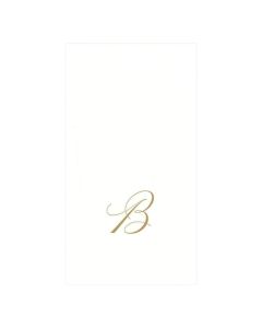 Caspari White Pearl Paper Linen Guest Towels Monogram Initial B Pack of 24