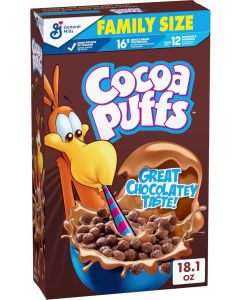 Cocoa Puffs Chocolatey Breakfast Cereal, Whole Grain, Family Size, 18.1 oz