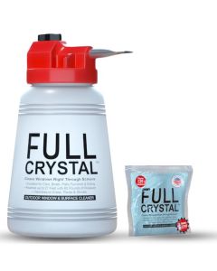 Full Crystal Window Cleaning Kit 4 oz Glass Cleaner and Bottle with 27 ft Reach Makes Up to 640 fl oz Cleans Up to 20 Windows ScrubFree RinseFree