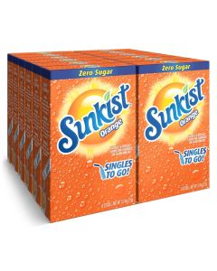Sunkist Orange Singles To Go Drink Mix - 12 Boxes with 6 Packets Each, Total 72 Servings
